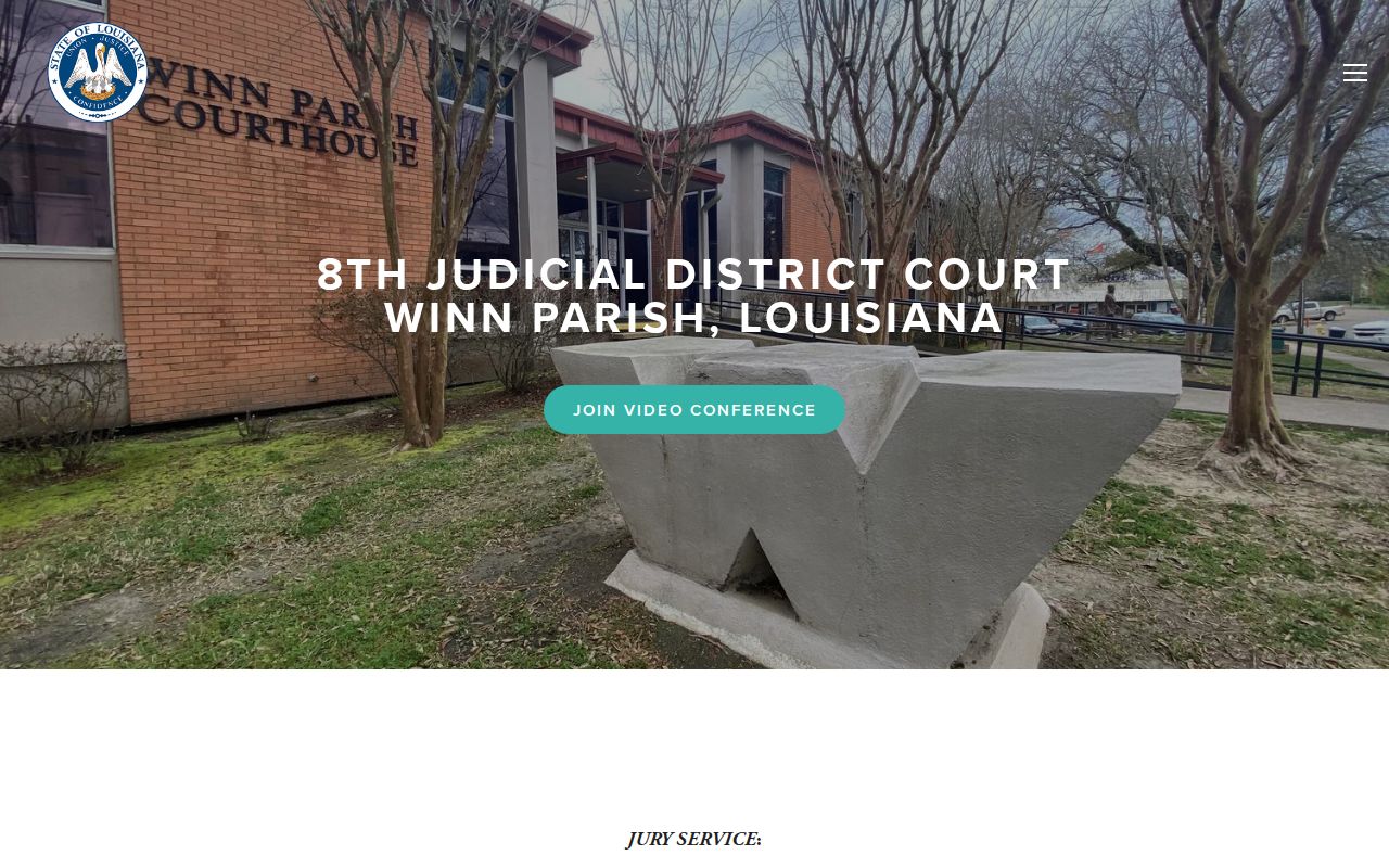Winn Parish court docket access on the Eighth Judicial District Court home page